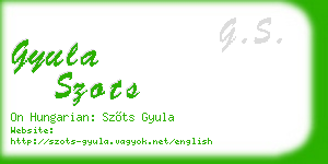 gyula szots business card